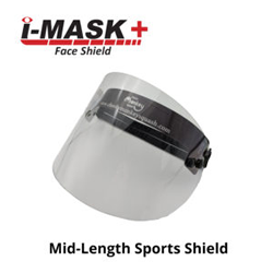 Specially Designed for Better Face Protection while Playing Sport.

Fittings are the same as for the Normal i-MASK

Image shown is for the Deluxe Model, the Standard Model has a transparent visor.

The supplied Transparent Headband and Sweaty are slightly thinner than on the normal i-MASK.

Please note that unlike the normal i-MASK, this product will not fit through a normal Letterbox and will therefore need to be signed for.